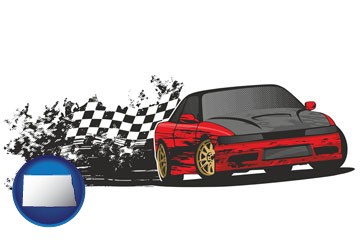 auto racing - with North Dakota icon