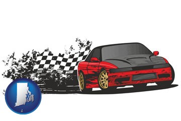 auto racing - with Rhode Island icon