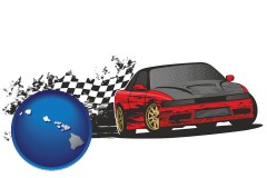 hawaii map icon and auto racing