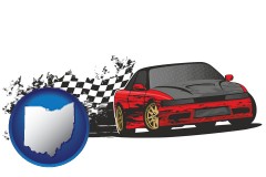 ohio map icon and auto racing